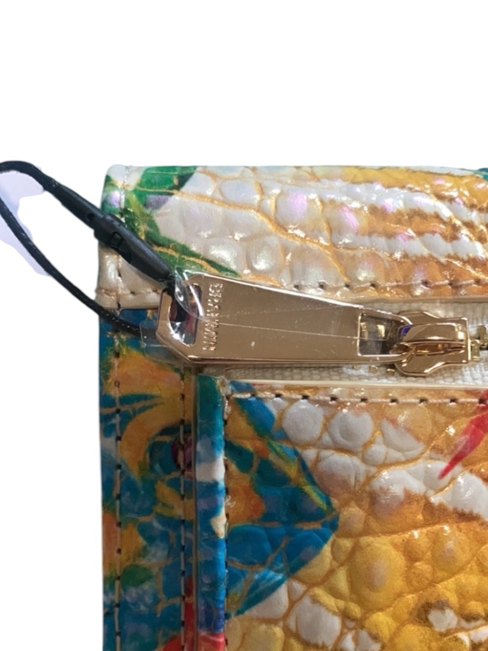 Brahmin Ady Leather Multi-Color Embossed Sealife Snap Wallet - Picture 3 of 9
